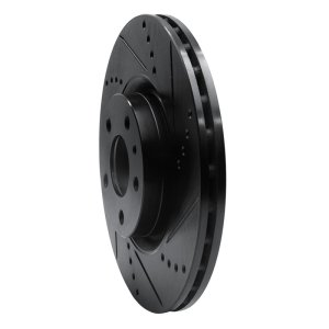 Alfa Romeo 164 Brake Rotor (1) - Front Right - R1 Concepts - Drilled & Slotted - Black - `91-`20
